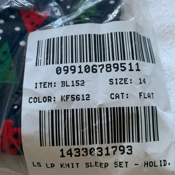 J. Crew Kids Pajama Set Holiday Trees Size 14 - Picture 4 of 4